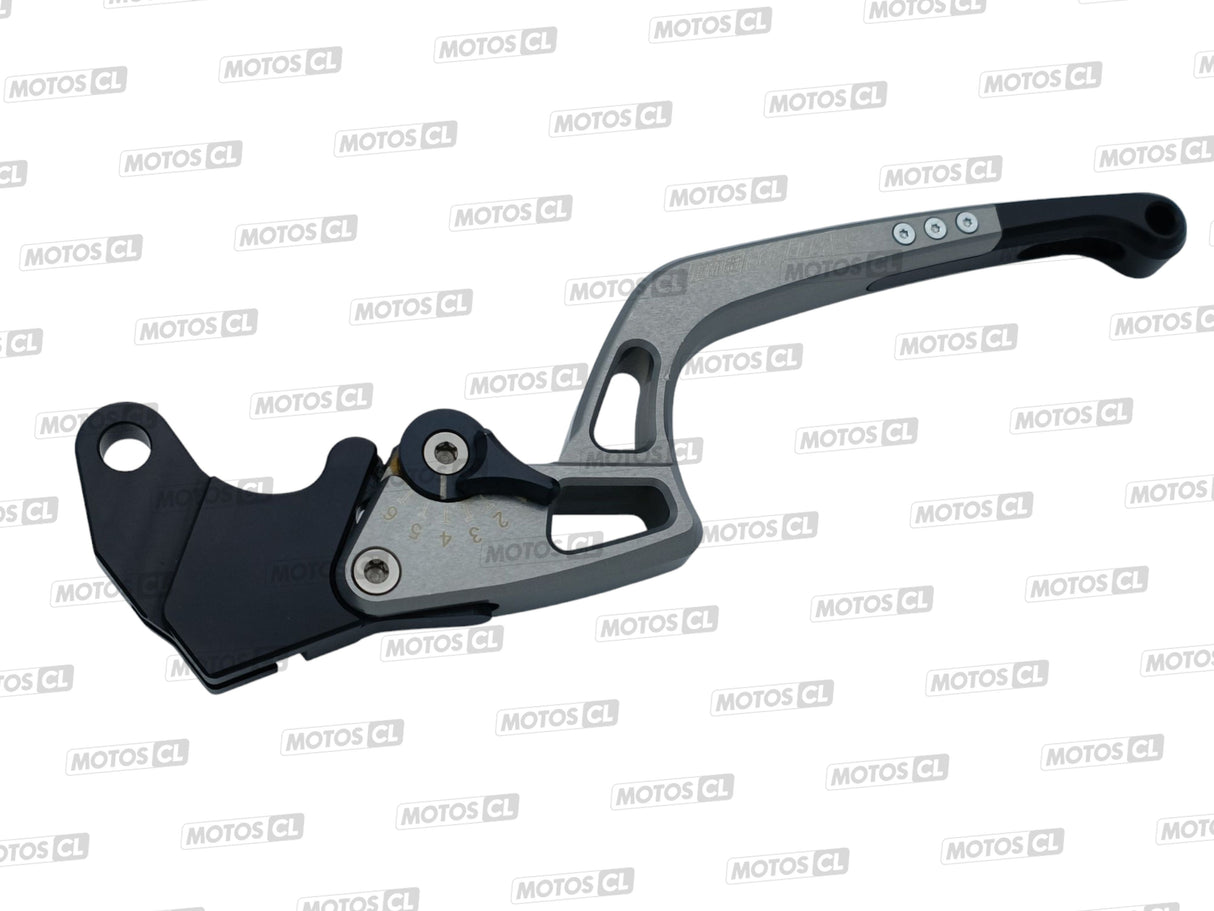 LEVIER D'EMBRAYAGE SYNTO EVO ABM (KH23) EN ALUMINIUM USINÉ CNC LONG GRIS TITANE RÉGLABLE HOMOLOGUÉ SUZUKI / RA100958-H19-V15