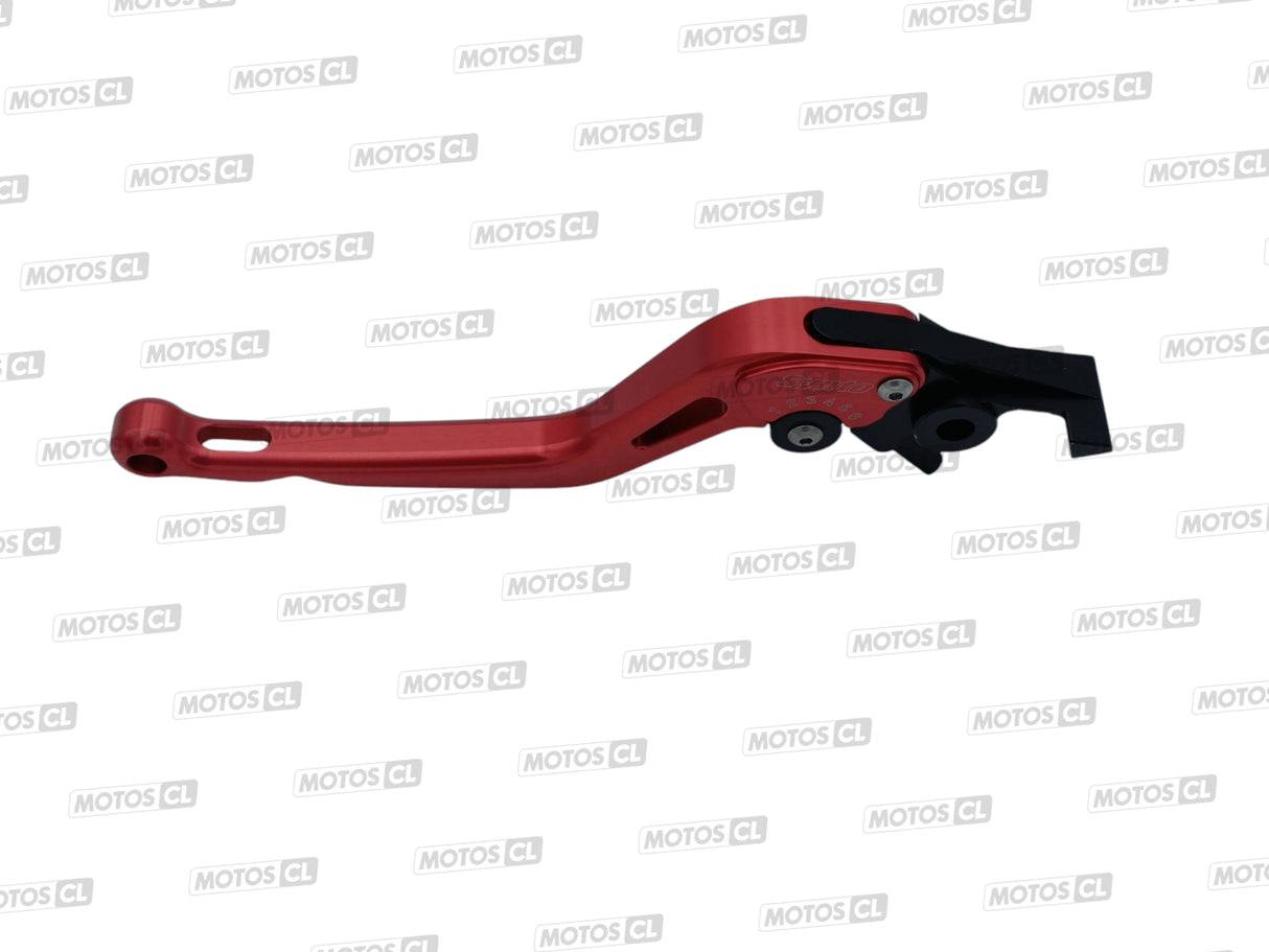 LEVIER DE FREIN SYNTO ABM (BH14) EN ALUMINIUM USINÉ CNC LONG ROUGE RÉGLABLE HOMOLOGUÉ BUELL-KAWASAKI-MZ-SUZUKI-TRIUMPH-YAMAHA / RA100989-H17-V15