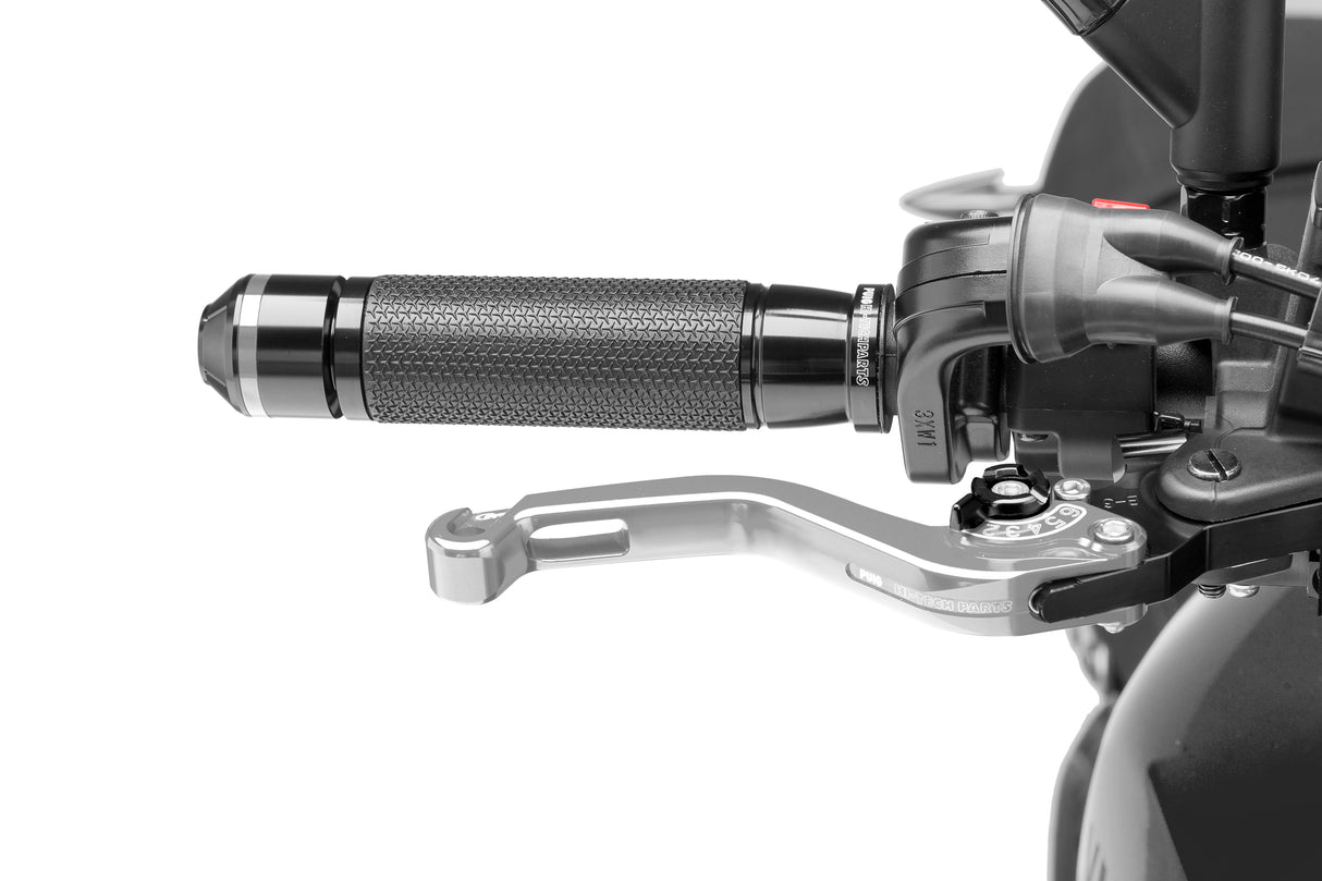 LEVIER DE FREIN PUIG 2.0 EN ALUMINIUM TAILLÉ MASSE COURT ALU-NOIR MONTE SUR ADAPTATEUR PUIG / RP180PN