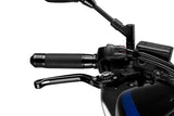 LEVIER DE FREIN PUIG 3.0 EN ALUMINIUM TAILLÉ MASSE LONG RABATTABLE NOIR-ALU MONTE SUR ADAPTATEUR PUIG / RP110NP
