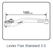 LEVIER DE FREIN PUIG 3.0 EN ALUMINIUM TAILLÉ MASSE LONG NOIR-NOIR MONTE SUR ADAPTATEUR PUIG / RP120NN