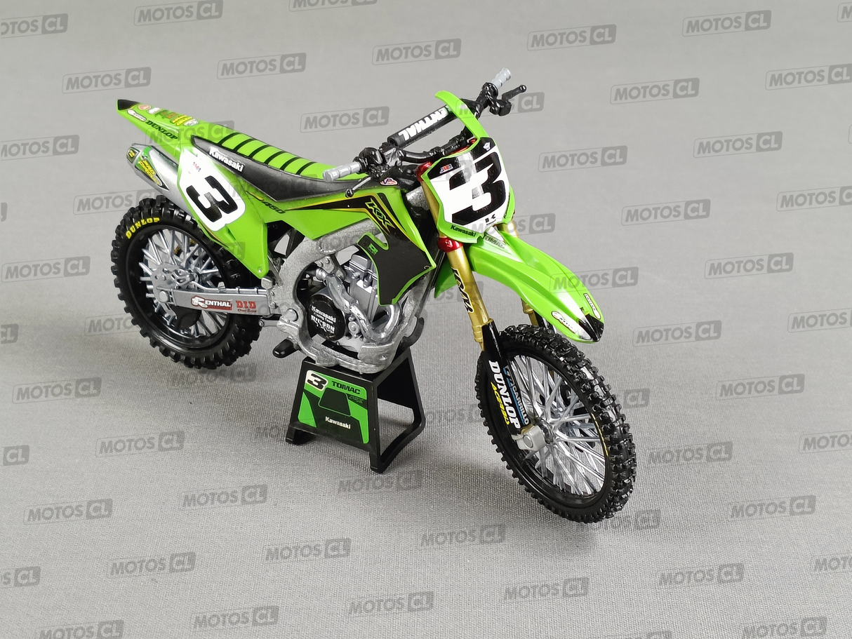 MINIATURE MOTOCROSS  KAWASAKI KXF450 N°3 ELI TOMAC 1/12ÈME / RN085-58113