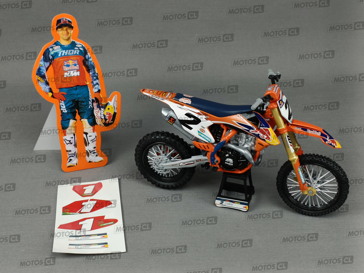 MINIATURE MOTOCROSS KTM SXF450 FACTORY RACING TEAM N°2 COOPER WEBB 1/10ÈME / RN085-58213
