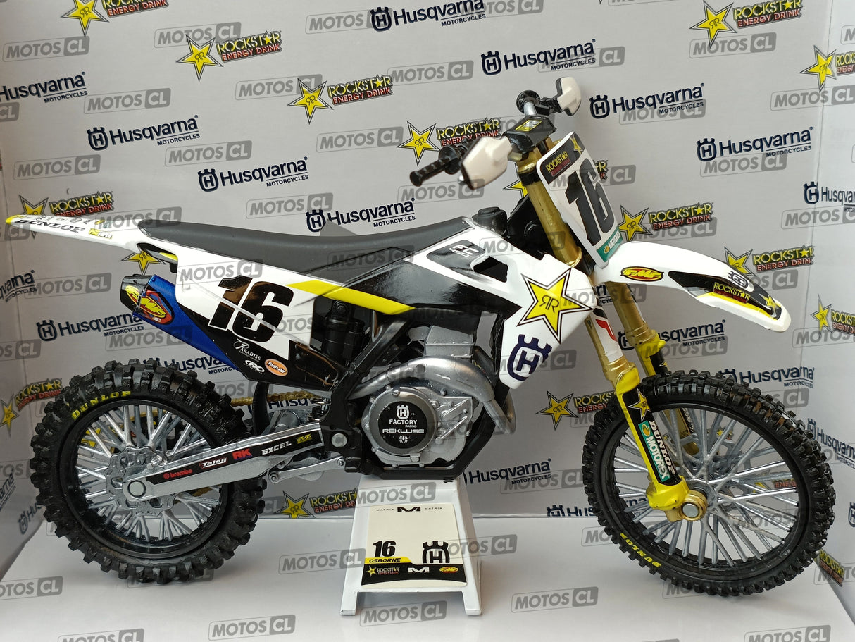 MINIATURE MOTOCROSS HUSQVARNA FC450 N°16 ZACH OSBORNE 1/12ÈME / RN085-58243