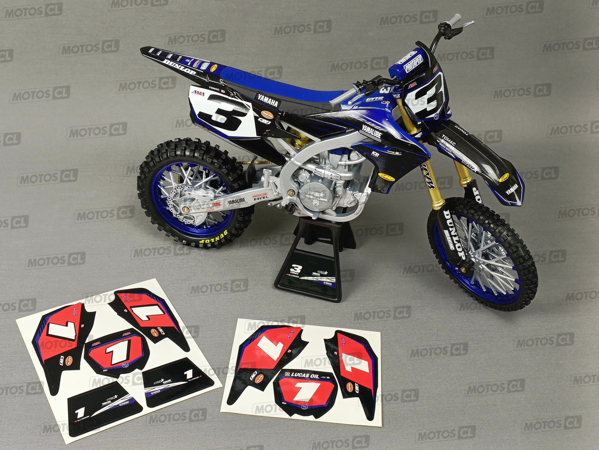 MINIATURE MOTOCROSS YAMAHA STAR RACING TEAM YZF450 N°3 ELI TOMAC 1/6ÈME / RN085-49713