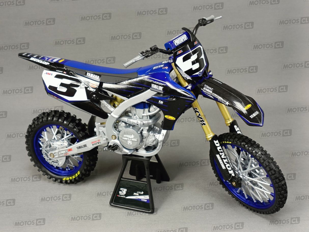 MINIATURE MOTOCROSS YAMAHA STAR RACING TEAM YZF450 N°3 ELI TOMAC 1/6ÈME / RN085-49713