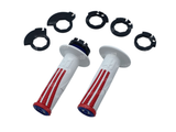 POIGNÉES ODI EMIG V2 RÉVOLUTION LOCK-ON PICOTS MX LONGUEUR 125MM BLANC-ROUGE-BLEU EXTRÉMITÉS ALUMINIUM / ROH36EPRWU