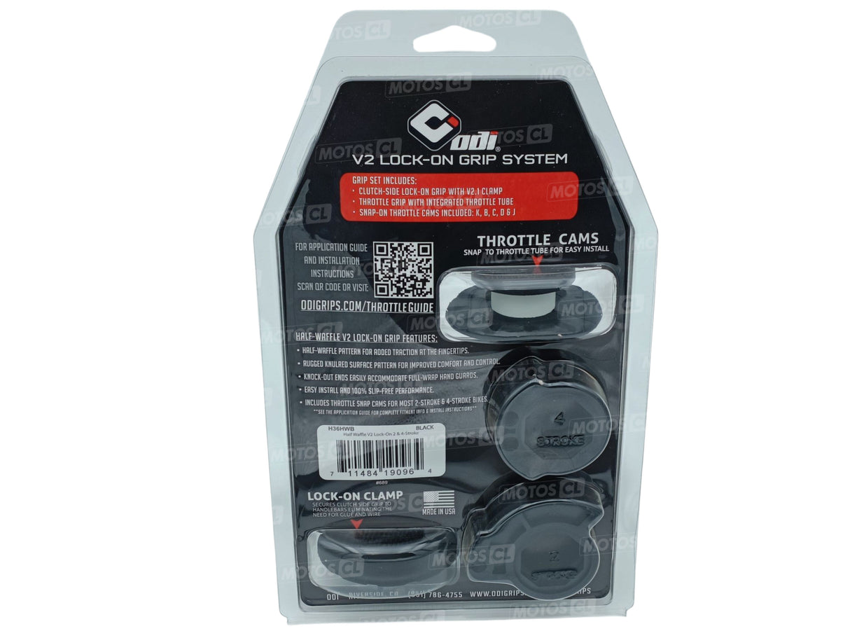 POIGNÉES ODI EMIG V2 LOCK-ON SEMI-GAUFRÉ MX LONGUEUR 125MM NOIR / ROH36HWB