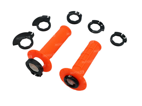 POIGNÉES ODI EMIG V2 LOCK-ON SEMI-GAUFRÉ MX LONGUEUR 125MM ORANGE / ROH36HWO