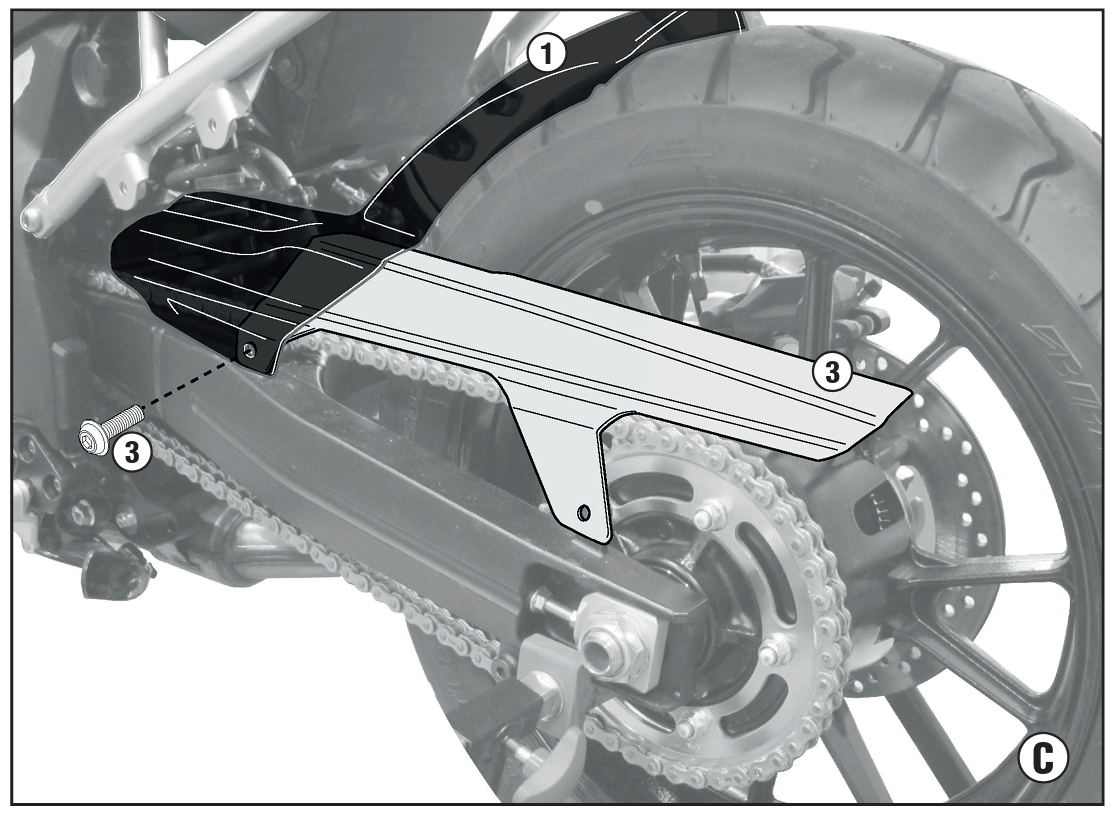 GARDE BOUE ARRIÈRE GIVI POUR SUZUKI V-STROM 1000 V-STROM 1050 V-STROM 1050XT V-STROM 1050DE / RGMG3118