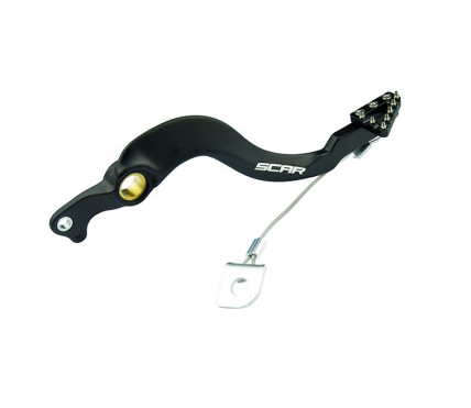 PÉDALE DE FREIN SCAR EN ALU ANODISÉ NOIR CRF250R 2010 À 2025 CRF250RWE 2025-CRF250RX 2019 À 2025-CRF450R 2005 À 2025-CRF450RWE 2025 -CRF450RX 2017 À 2025 HONDA / RSRBP203BK