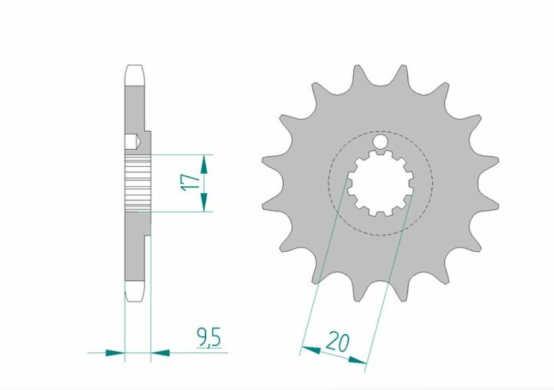 PIGNON SORTIE DE BOÎTE AFAM ANTI-BOUE 428 13 DENTS BETA REV80-GASGAS MC85-HUSQVARNA MC85-KTM SX85-SX105-RIEJU RR50 / RA94202+13