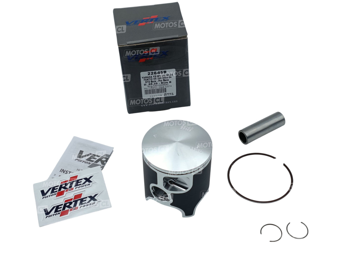 KIT PISTON COMPLET VERTEX FORGÉ PRO VERSION Ø66,35MM CÔTE B POUR FANTIC XX250 2022 À 2026-YAMAHA 250YZ 1999 À 2025 ET WR250R 2008 À 2016 / RV22645B