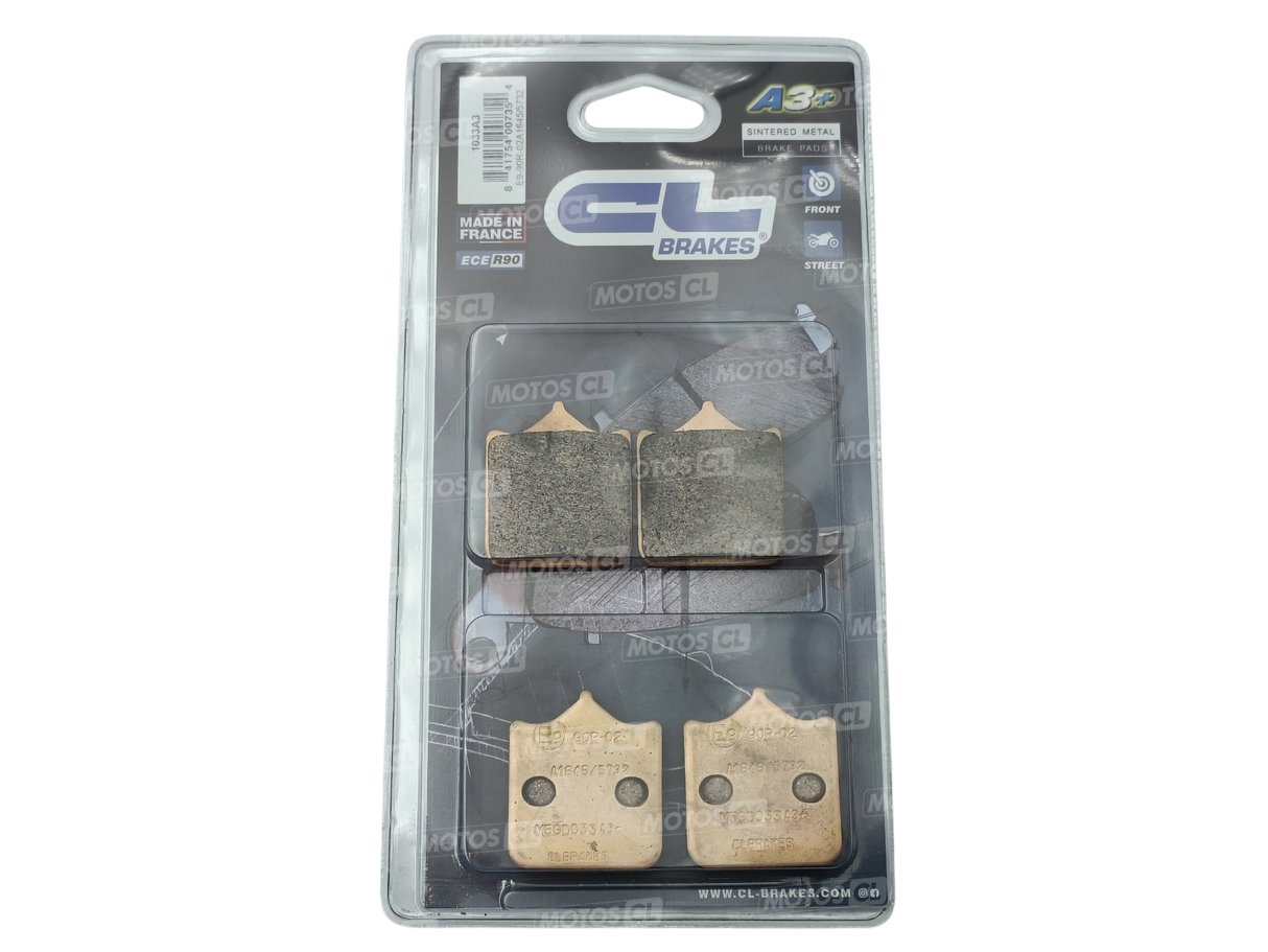 PLAQUETTES DE FREIN AVANT CL BRAKES MÉTAL FRITTÉ ROUTE APRILIA-BENELLI-BIMOTA-DERBI-DUCATI-GASGAS-HYOSUNG-KTM-MOTO GUZZI-MV AGUSTA-SHERCO-TM RACING-TRIUMPH / RC1033A3+