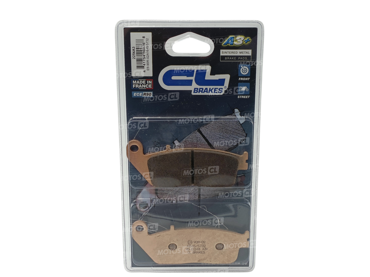 PLAQUETTES DE FREIN AVANT CL BRAKES MÉTAL FRITTÉ BMW-CAGIVA-HONDA-KAWASAKI-KYMCO-SUZUKI-TRIUMPH-VOGE-ZONTES / RC2256A3+
