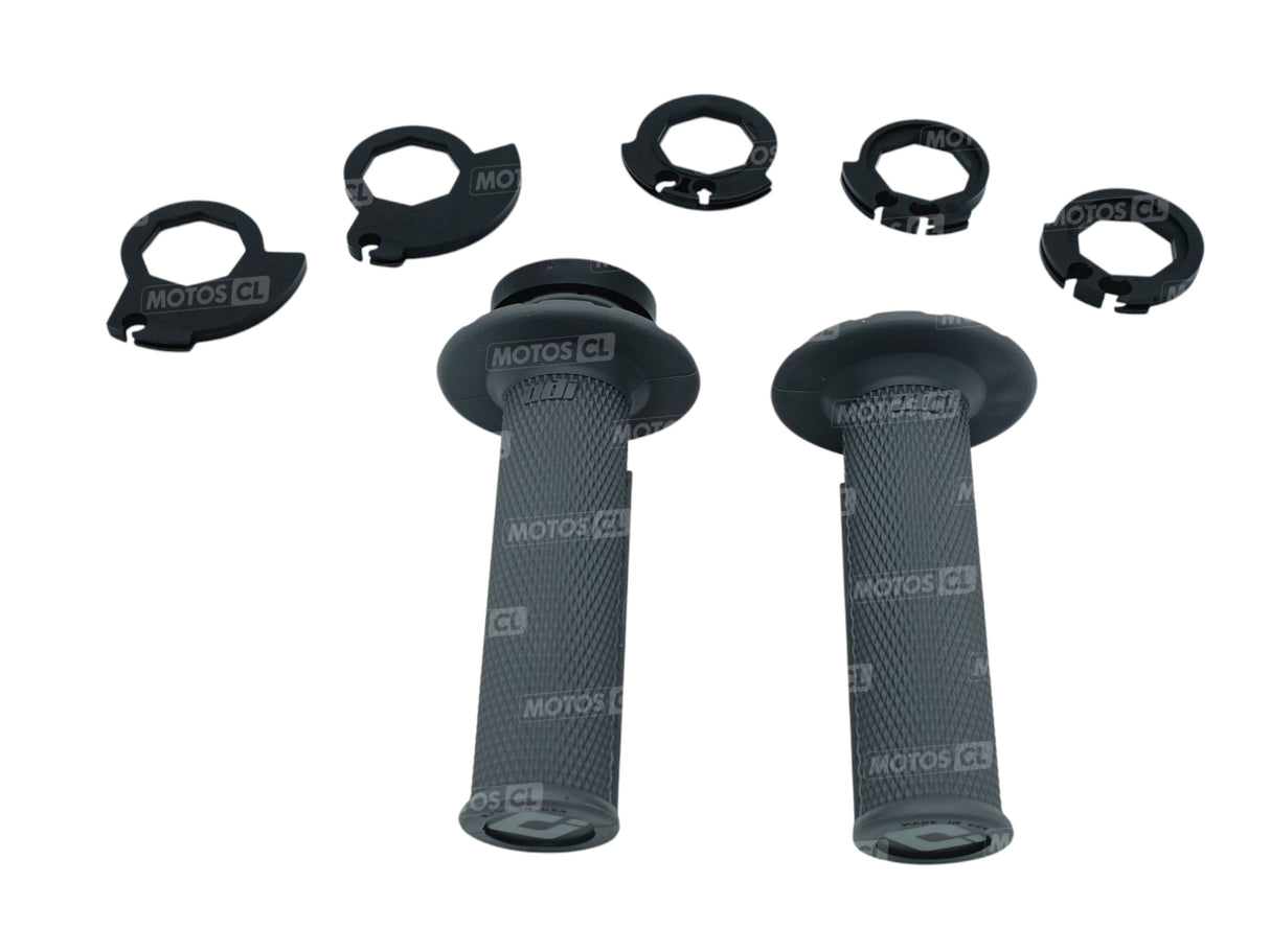 POIGNÉES ODI EMIG V2 LOCK-ON SEMI-GAUFRÉ MX LONGUEUR 125MM GRIS / ROH36HWH
