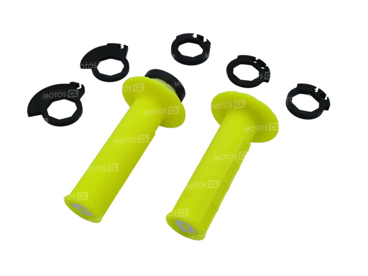 POIGNÉES ODI EMIG V2 LOCK-ON SEMI-GAUFRÉ MX LONGUEUR 125MM JAUNE FLUO / ROH36HWY