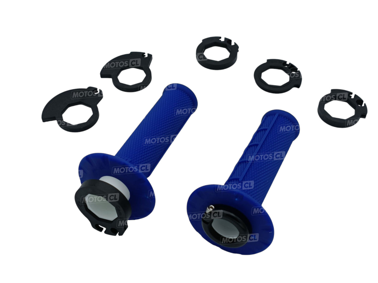 POIGNÉES ODI EMIG V2 LOCK-ON SEMI-GAUFRÉ MX LONGUEUR 125MM BLEU / ROH36HWU