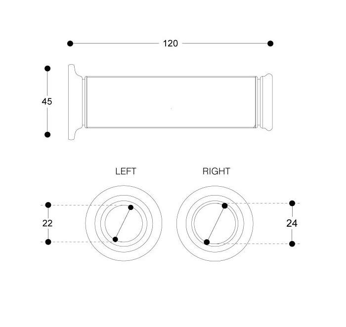 POIGNEES VR46 RACING GRIP DIAMETRE 22MM LONGUEUR 120MM JAUNE FLUO-NOIR BARRACUDA / RBN1026-Y-VR46