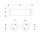 POIGNEES VR46 RACING GRIP DIAMETRE 22MM LONGUEUR 120MM JAUNE FLUO-NOIR BARRACUDA / RBN1026-Y-VR46