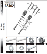 KIT PONTETS RIZOMA GROS DIAMÈTRE 28,6MM HAUTEUR 42MM ALUMINIUM ANODISÉ NOIR HOMOLOGUÉ / RRAZ402B