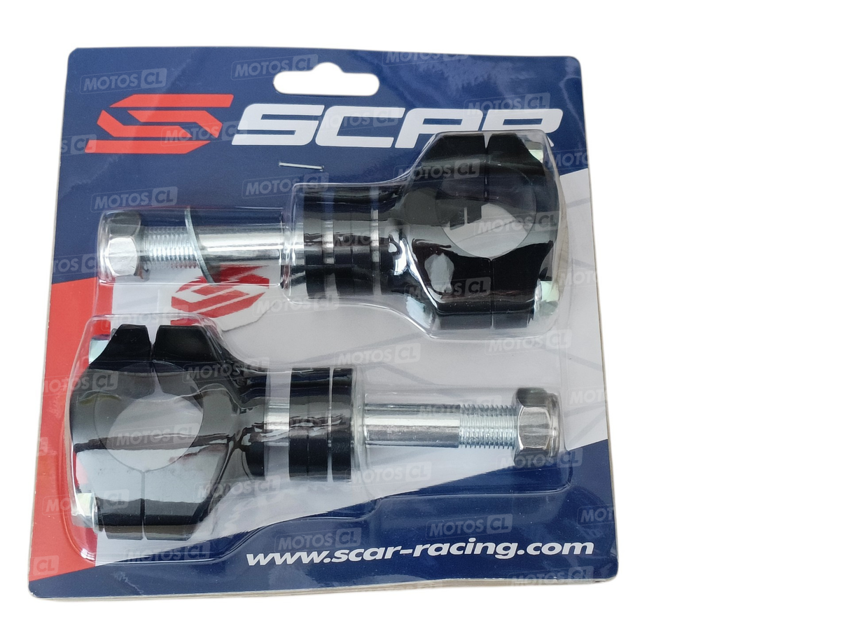 PONTETS DE GUIDON 28,6MM EN ALUMINIUM ANODISÉ NOIR POUR TÉ DE FOURCHE D'ORIGINE FANTIC-HONDA-KAWASAKI-YAMAHA HAUTEUR RÉGLABLE 4 POSITIONS / RSP62