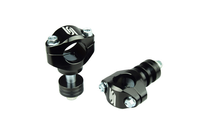 PONTETS DE GUIDON 28,6MM POUR TÉ DE FOURCHE SCAR EN ALUMINIUM ANODISÉ NOIR HAUTEUR RÉGLABLE 4 POSITIONS / RSP31