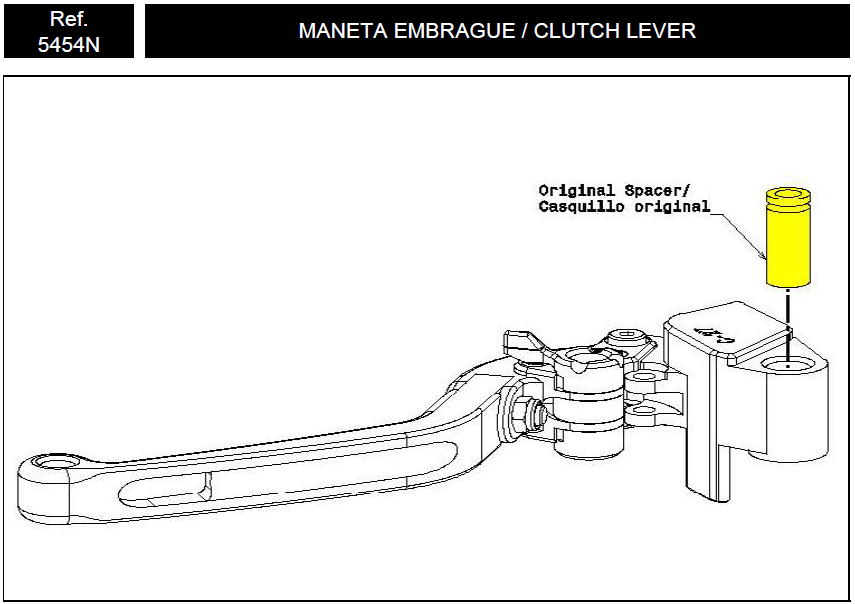 ADAPTATEUR LEVIER D'EMBRAYAGE PUIG 2.0 ET 3.0 EN ALUMINIUM TAILLÉ MASSE POUR KAWASAKI / RP5454N