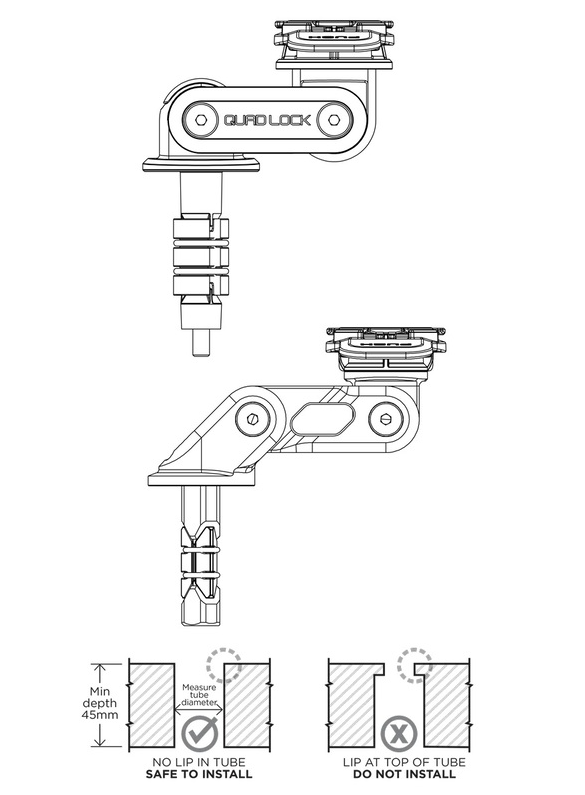 SUPPORT TÉLÉPHONE QUAD LOCK® FIXATION COLONNE DE DIRECTION / QLM-FSM