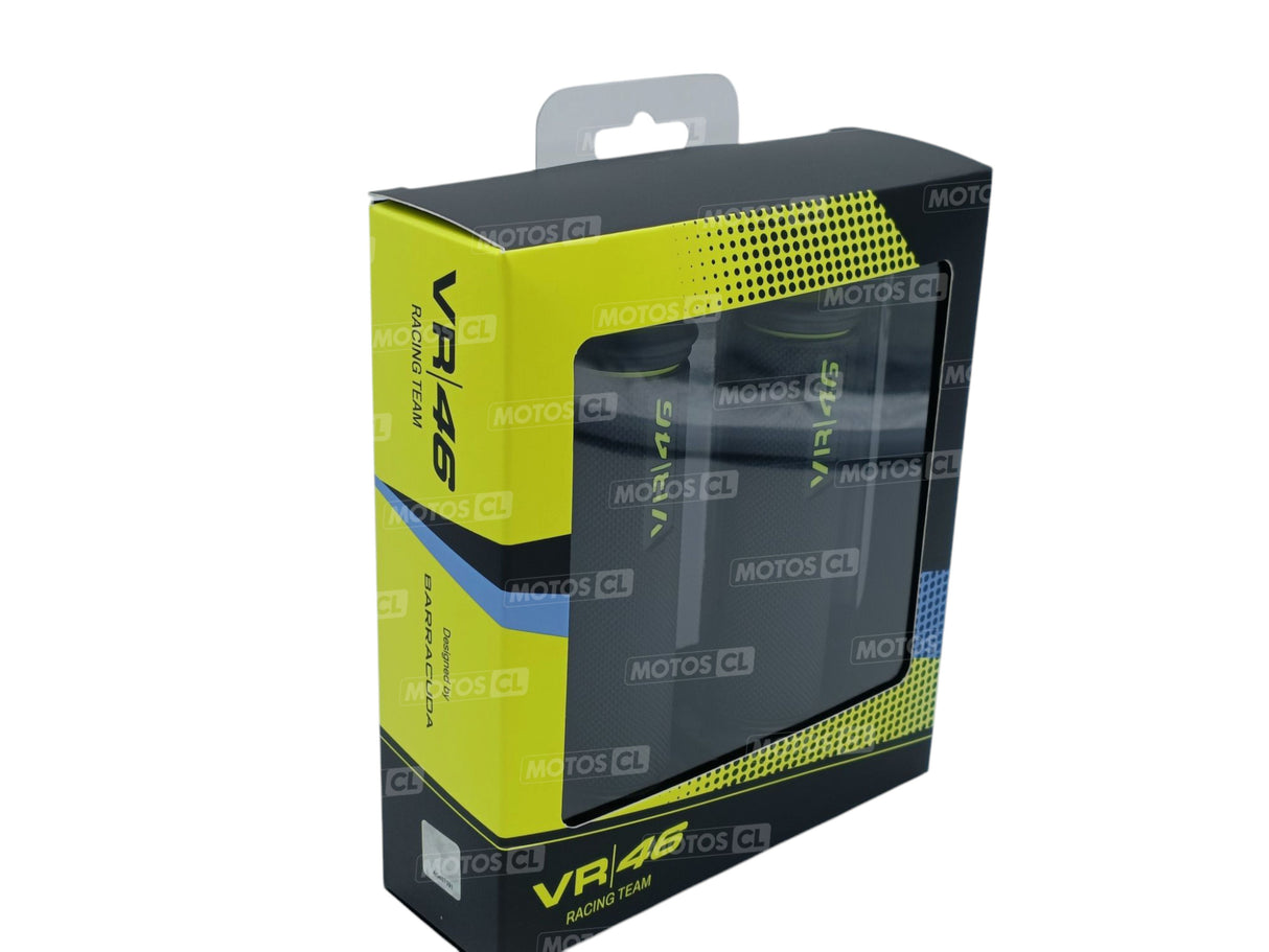 POIGNEES VR46 RACING GRIP DIAMETRE 22MM LONGUEUR 120MM NOIR-JAUNE FLUO BARRACUDA / RBN1026-B-VR46