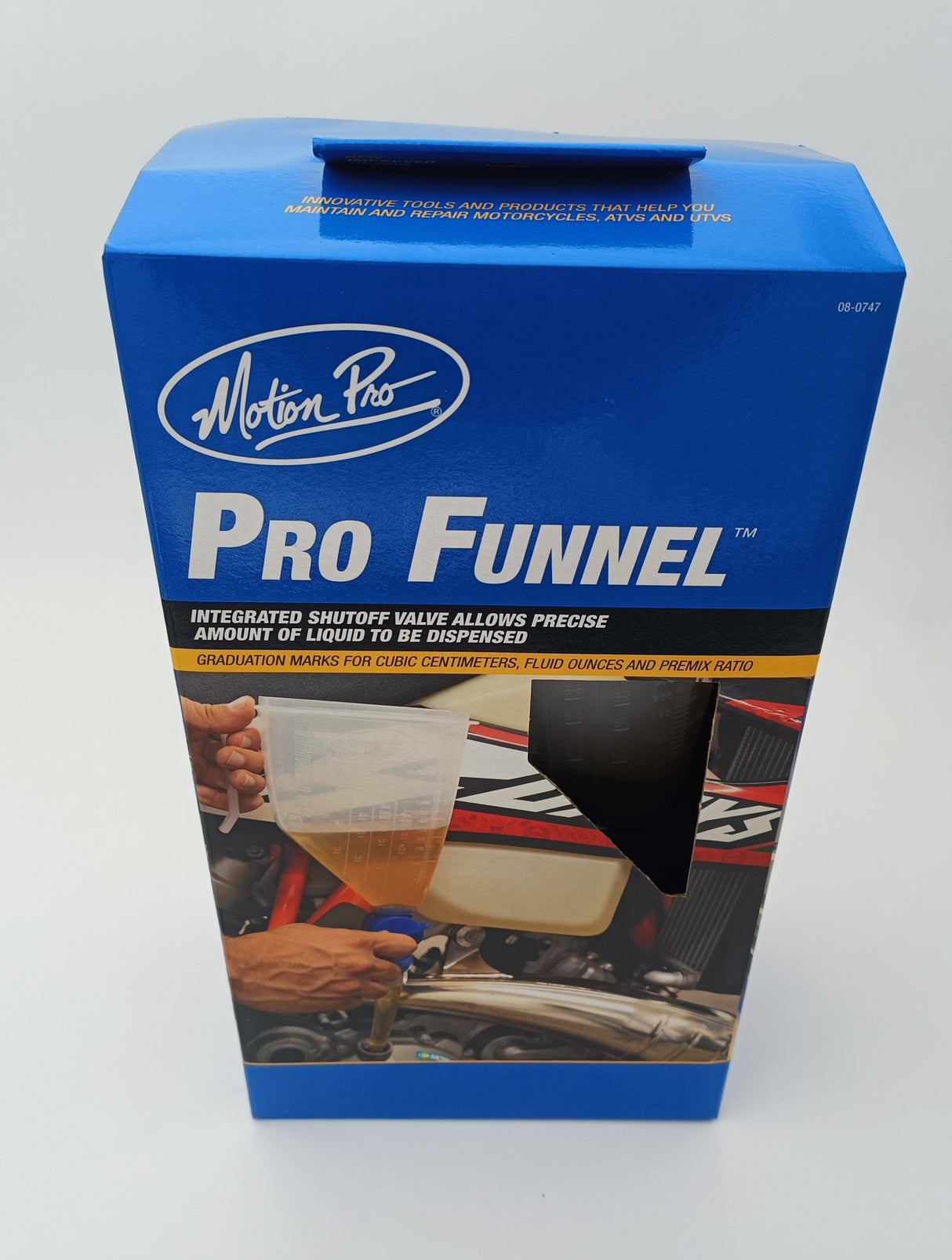ENTONNOIR GRADUÉ 800 ML/CC AVEC ROBINET COUVERCLE ET POIGNÉE PRO FUNNEL MOTION PRO / RM08-0747