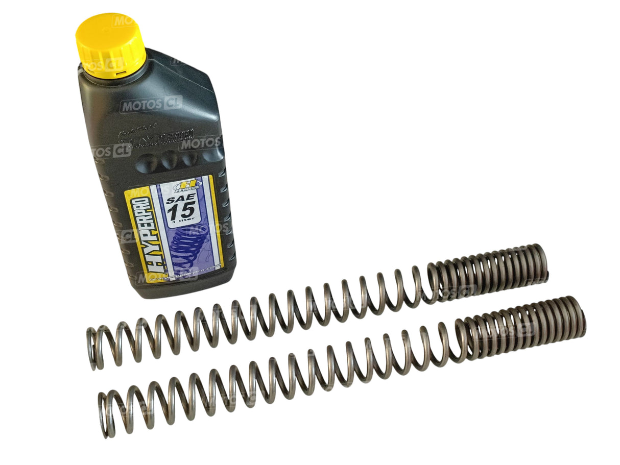 RESSORTS DE FOURCHE PROGRESSIF + HUILE 1X LITRE SAE15 POUR HONDA CB650F 2014 À 2017 HYPERPRO / HYSPHO06SA050