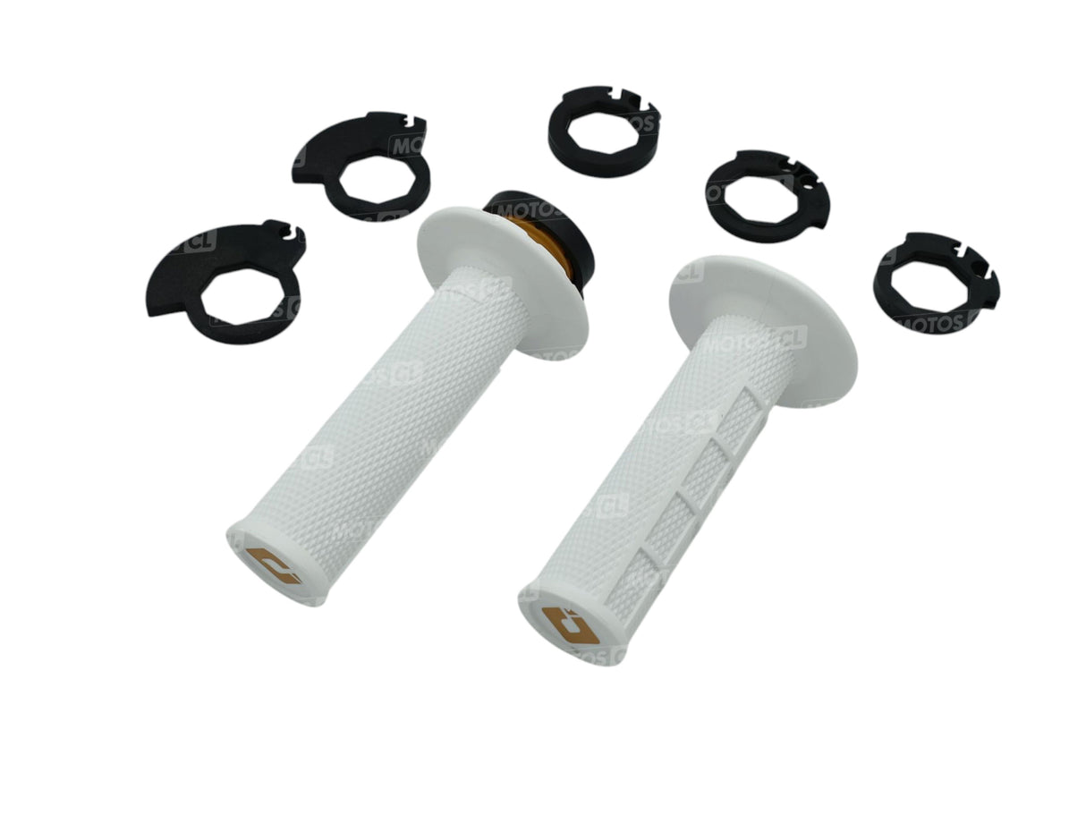 POIGNÉES ODI EMIG V2 LOCK-ON SEMI-GAUFRÉ MX LONGUEUR 125MM BLANC / ROH36HWW