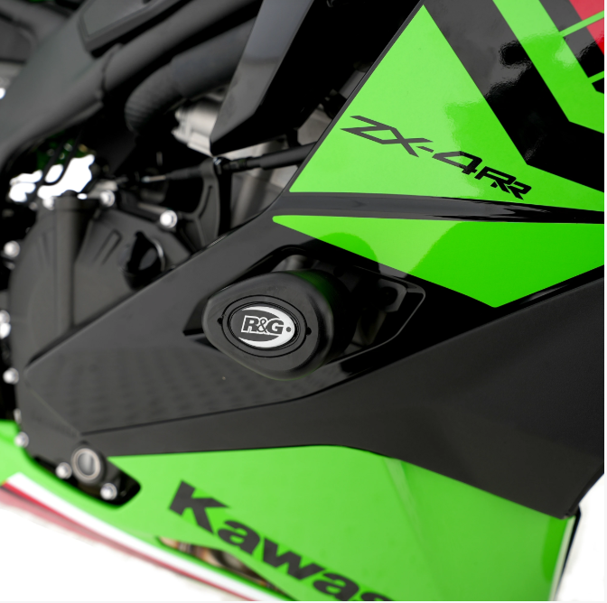 TAMPONS DE PROTECTION KAWASAKI ZX4R ET ZX4RR 2023 À 2025 AÉRO R&G RACING / RRCP0504BL