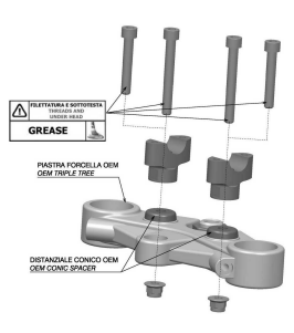 KIT PONTETS RIZOMA GROS DIAMÈTRE 28,6MM HAUTEUR 42MM ALUMINIUM ANODISÉ NOIR HOMOLOGUÉ / RRAZ402B