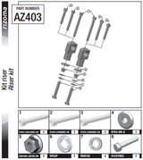 KIT PONTETS RIZOMA GROS DIAMÈTRE 28,6MM HAUTEUR 60MM ALUMINIUM ANODISÉ NOIR HOMOLOGUÉ / RRAZ403B