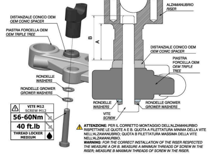 KIT PONTETS RIZOMA GROS DIAMÈTRE 28,6MM HAUTEUR 60MM ALUMINIUM ANODISÉ NOIR HOMOLOGUÉ / RRAZ403B