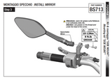 KIT DE MONTAGE RIZOMA HAUTEUR 42,5MM POUR RÉTROVISEUR SUR GUIDON / RRBS713B