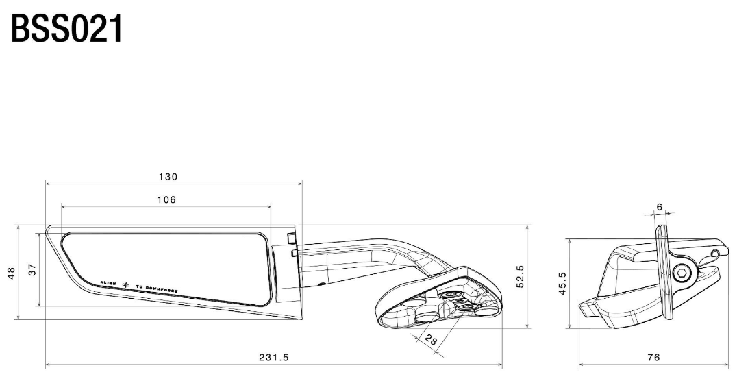 RÉTROVISEURS RIZOMA STEALTH GRIS ALU YAMAHA R1-M 2020 À 2024 / RRBSS021A