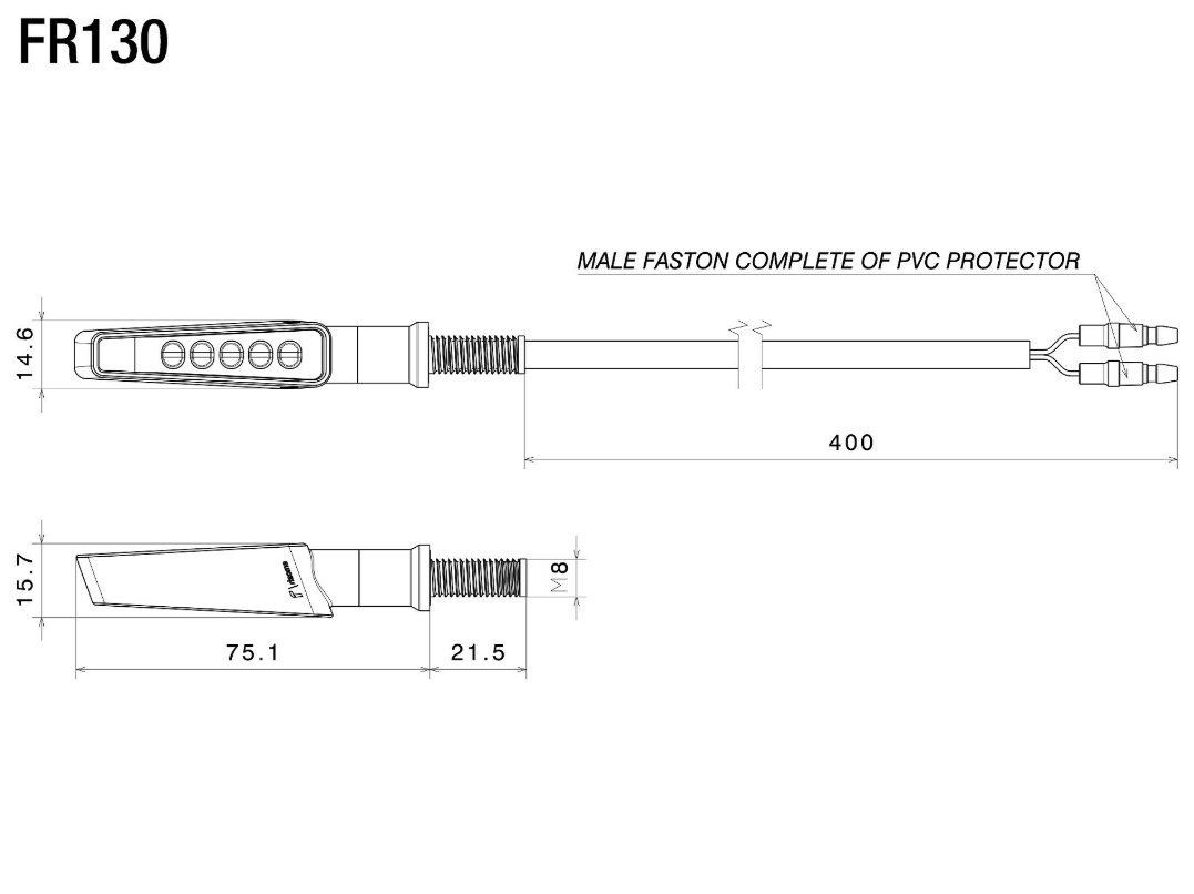 CLIGNOTANT RIZOMA LEDS SEQUENTIEL VISION NOIR / RRFR130B