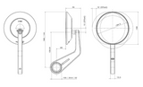 RÉTROVISEUR RIZOMA ECCENTRICO NOIR ET ALU EMBOUT DE GUIDON / RRBS145AB