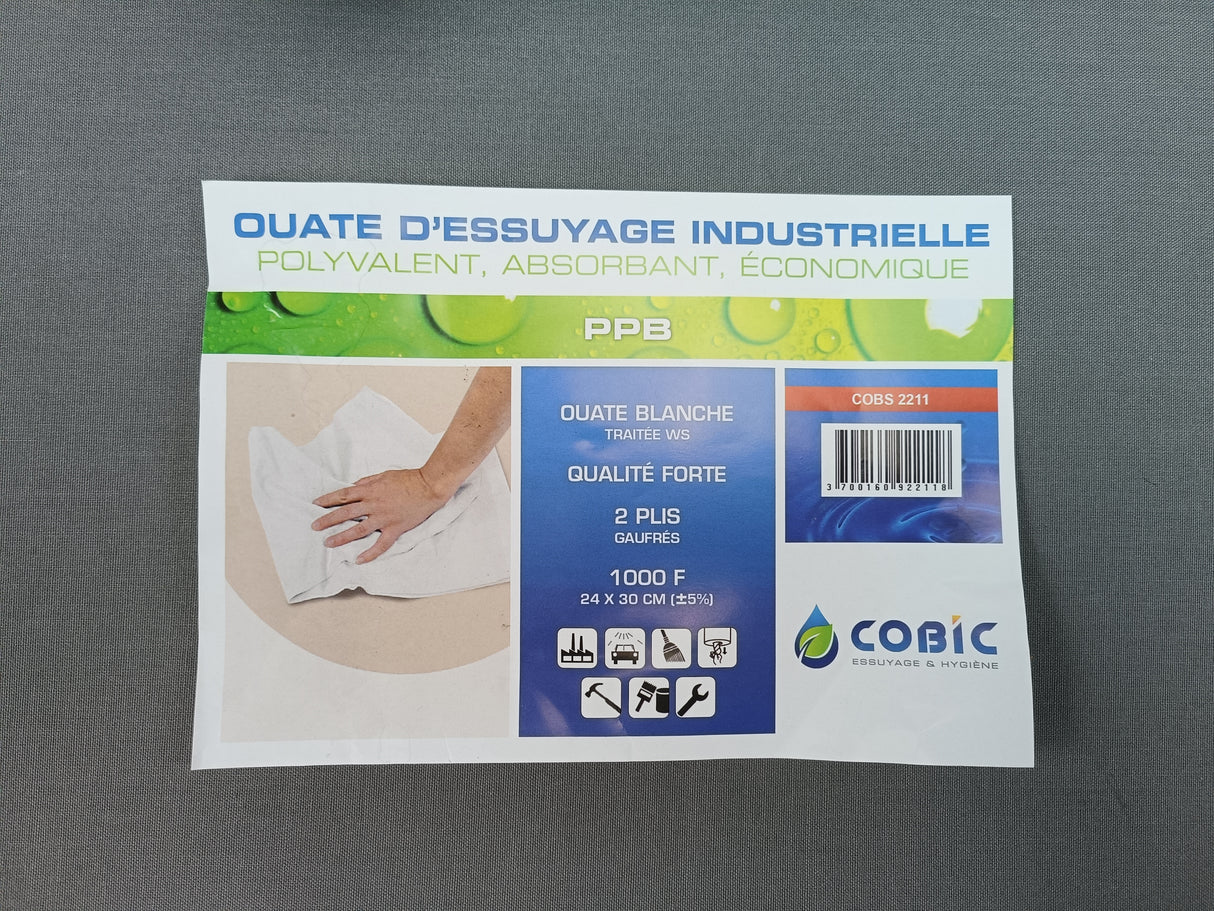 ROULEAU DE PAPIER D'ESSUYAGE INDUSTRIELLE 1000 FEUILLES 24X30CM / RM1211