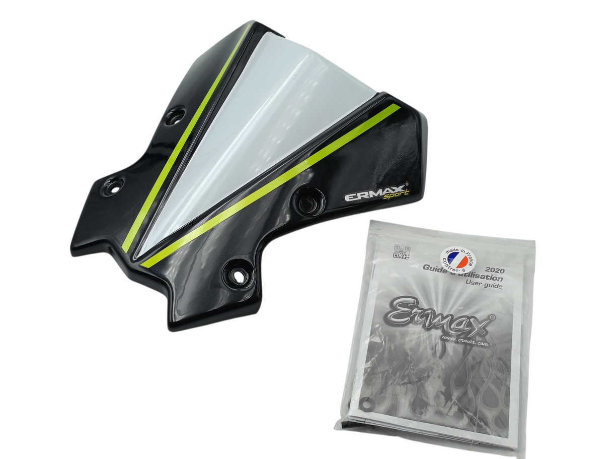 SAUTE VENT ERMAX POUR Z650 KAWASAKI 2020 À 2021 BLANC-NOIR-VERT / RE1503S78-SE