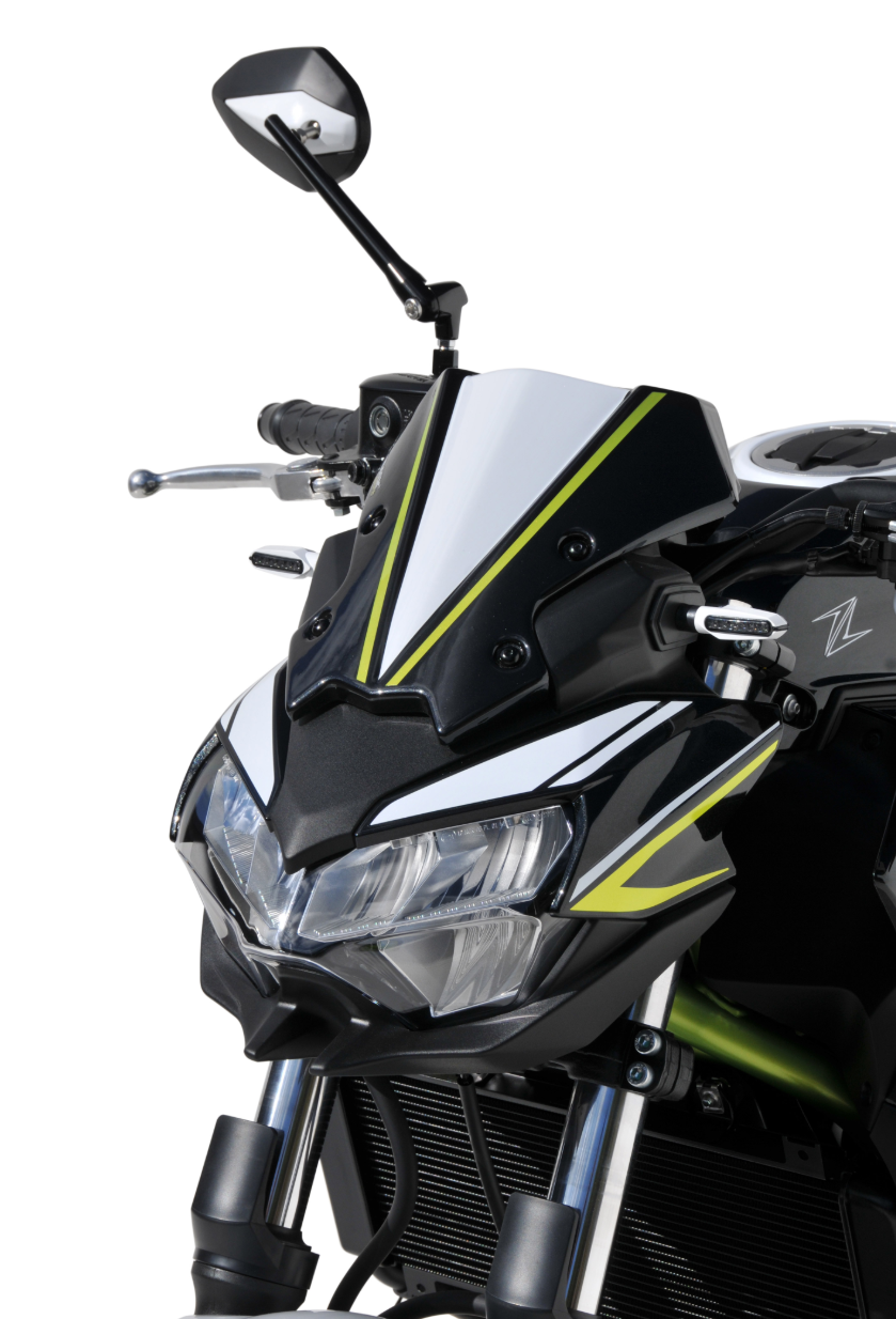 SAUTE VENT ERMAX POUR Z650 KAWASAKI 2020 À 2021 BLANC-NOIR-VERT / RE1503S78-SE