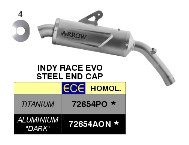 SILENCIEUX ARROW INDY RACE EVO ALU DARK EMBOUT INOX VOGE VALICO 900 DSX 2024 / RA72654AON