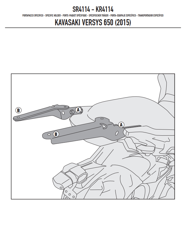 SUPPORT TOP CASE GIVI VERSYS 650 2015 À 2024 KAWASAKI / SR4114