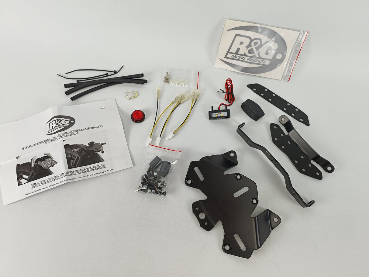 SUPPORT DE PLAQUE DRAGSTER 800-RIVALE 800-STRADALE 800-TURISMO VELOCE 800 MV AGUSTA R&G RACING / RRLP0157BK