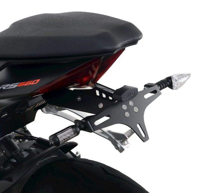 SUPPORT DE PLAQUE APRILIA RS 660 ET TUONO 660 2021 À 2024 R&G RACING / RRLP0299BK