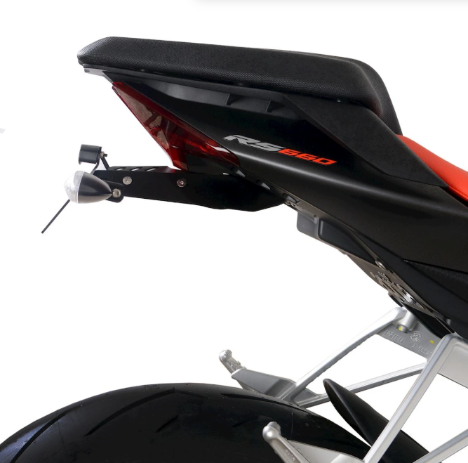SUPPORT DE PLAQUE APRILIA RS 660 ET TUONO 660 2021 À 2024 R&G RACING / RRLP0299BK
