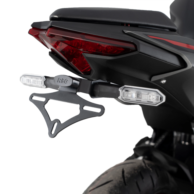 SUPPORT DE PLAQUE KAWASAKI NINJA 500 2024 À 2025 ET Z500 2025 R&G RACING / RRLP0380BK